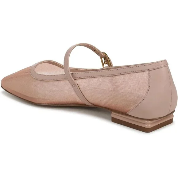Franco Sarto Womens Ballet Pink Mesh Fabric Tinsley Mary Jane Ballet Flats - Picture 8 of 9